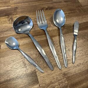 Cutco USA/Mexico Stainless Steel 5 Pc. Serving Set Includes Sugar Spoon VGC